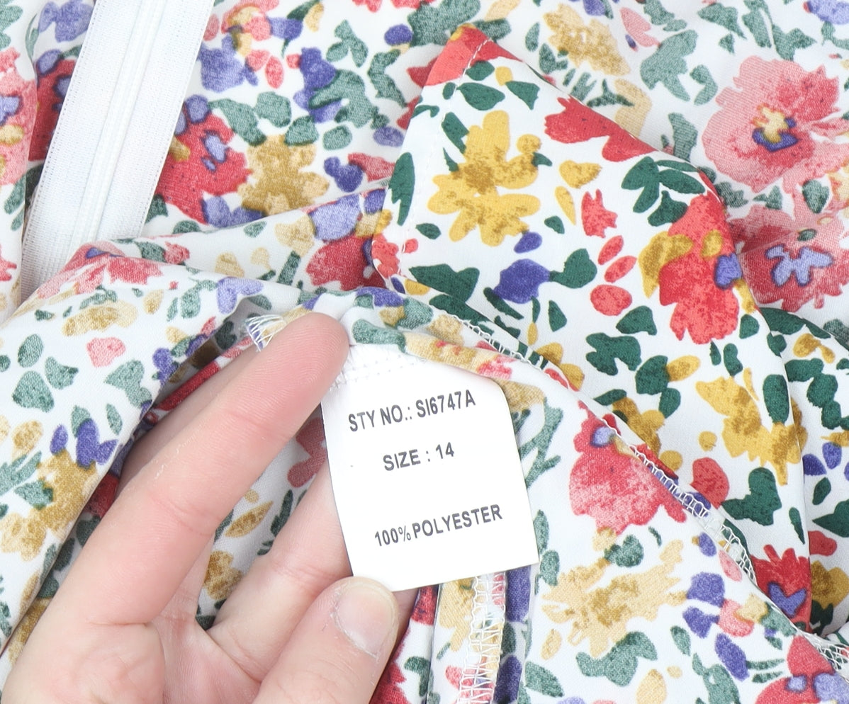 Girl In Mind Women’s Multicoloured Floral Wrap Dress Size 14
