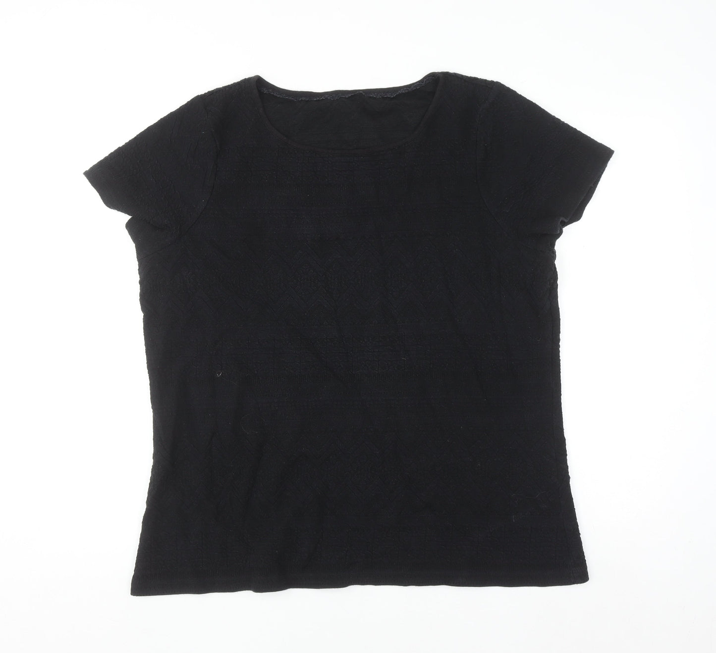 Marks and Spencer Women’s Black Cotton Blend Short Sleeve T-Shirt Size 22