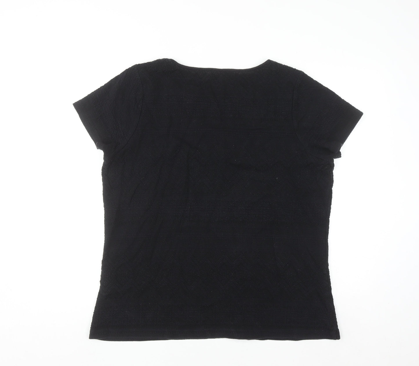 Marks and Spencer Women’s Black Cotton Blend Short Sleeve T-Shirt Size 22