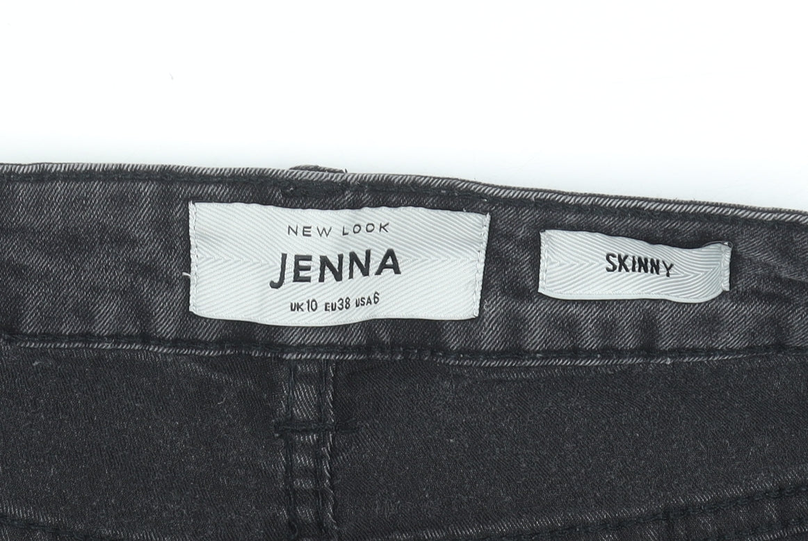 New Look Women Black Skinny Jenna Mid Rise Stretch Jeans Size 10