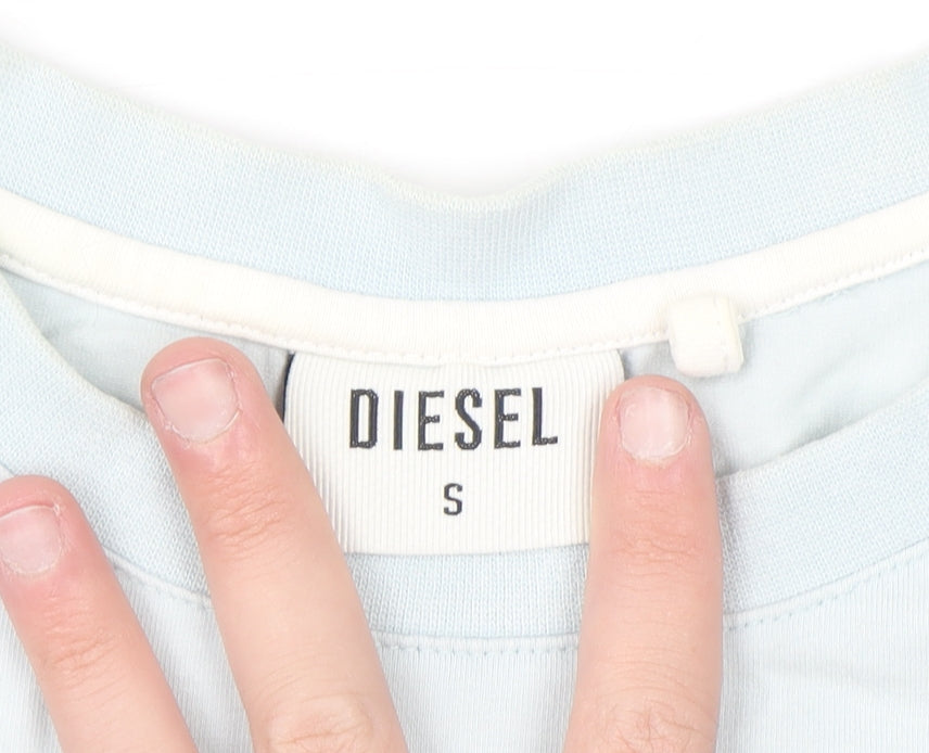 Diesel Women's Blue Slim Fit Cotton Stretch T-Shirt Size S
