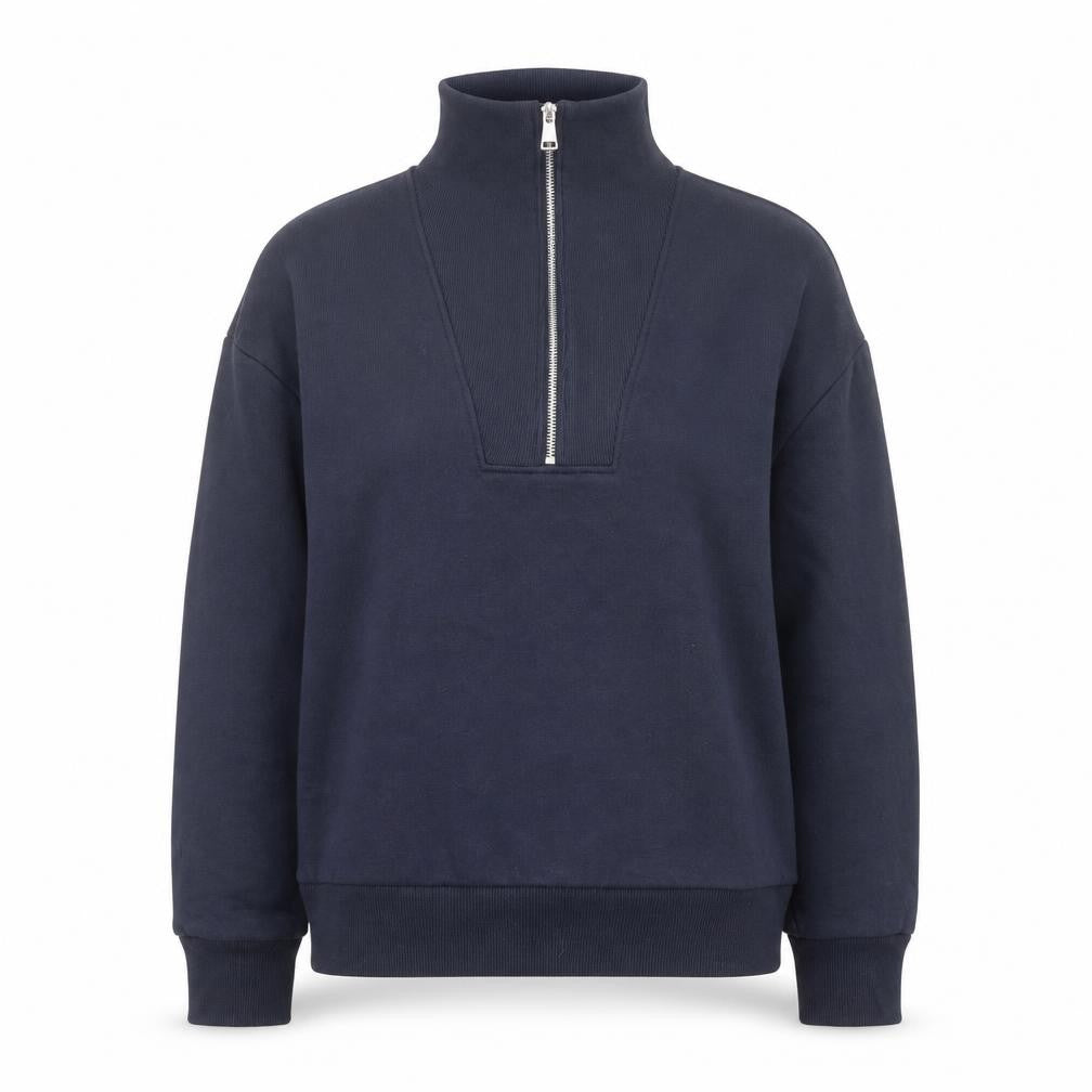 Primark Women Navy Blue 1/2 Zip High Neck Sweatshirt Size 10-12