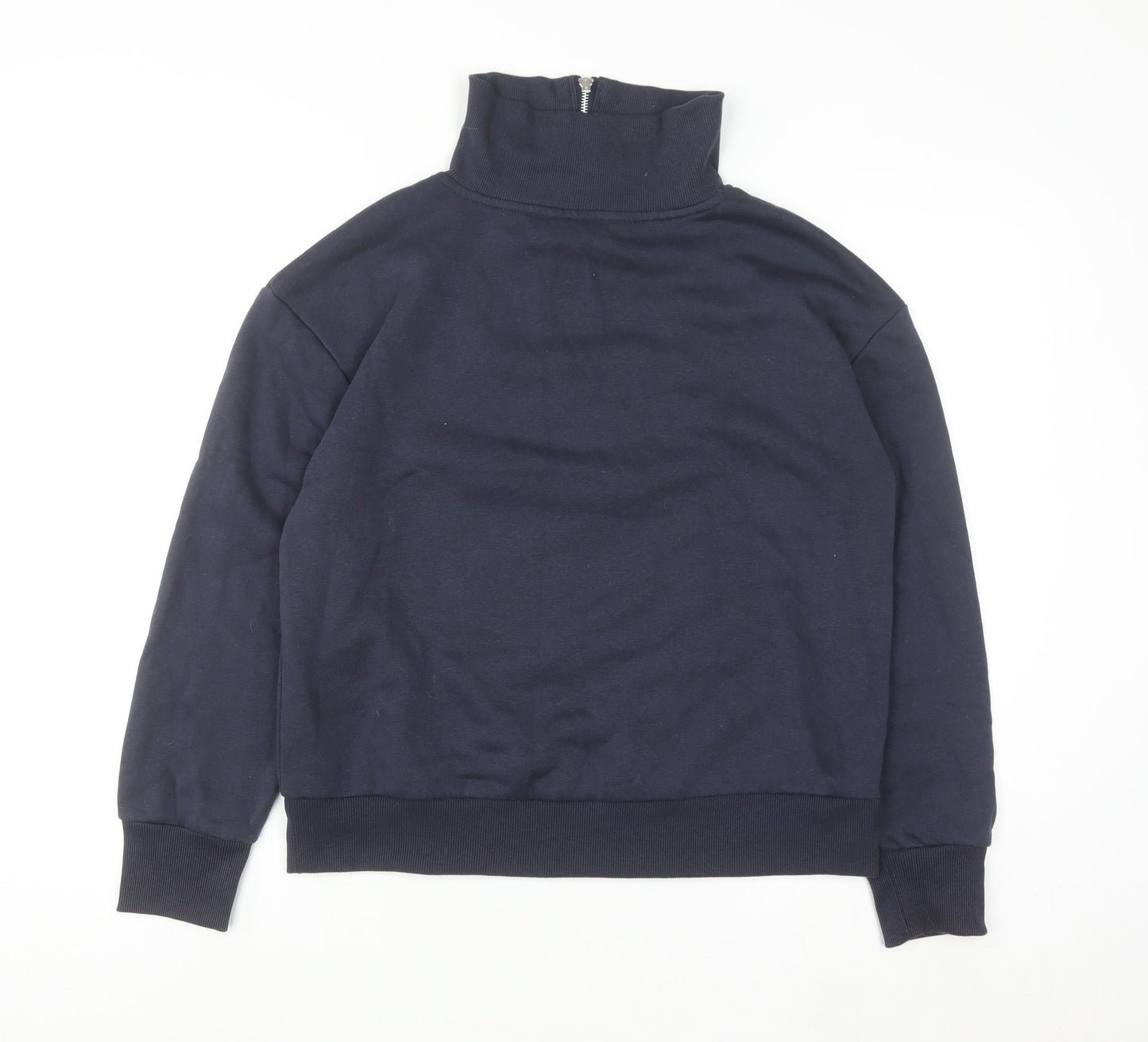 Primark Women Navy Blue 1/2 Zip High Neck Sweatshirt Size 10-12
