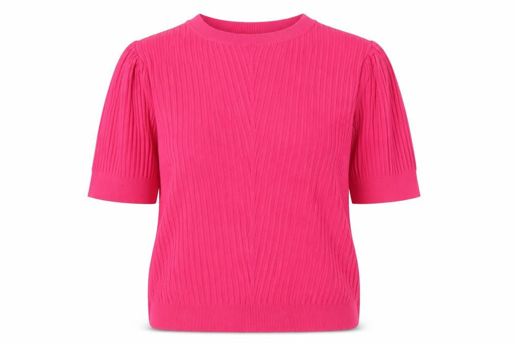 Marks & Spencer Women Pink Size 14 Puff Sleeve Knit Jumper