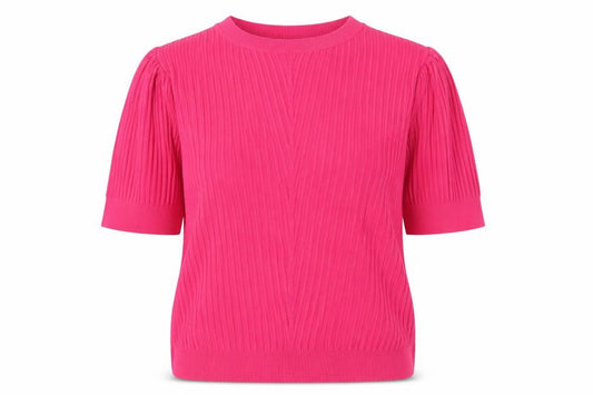Marks & Spencer Women Pink Size 14 Puff Sleeve Knit Jumper