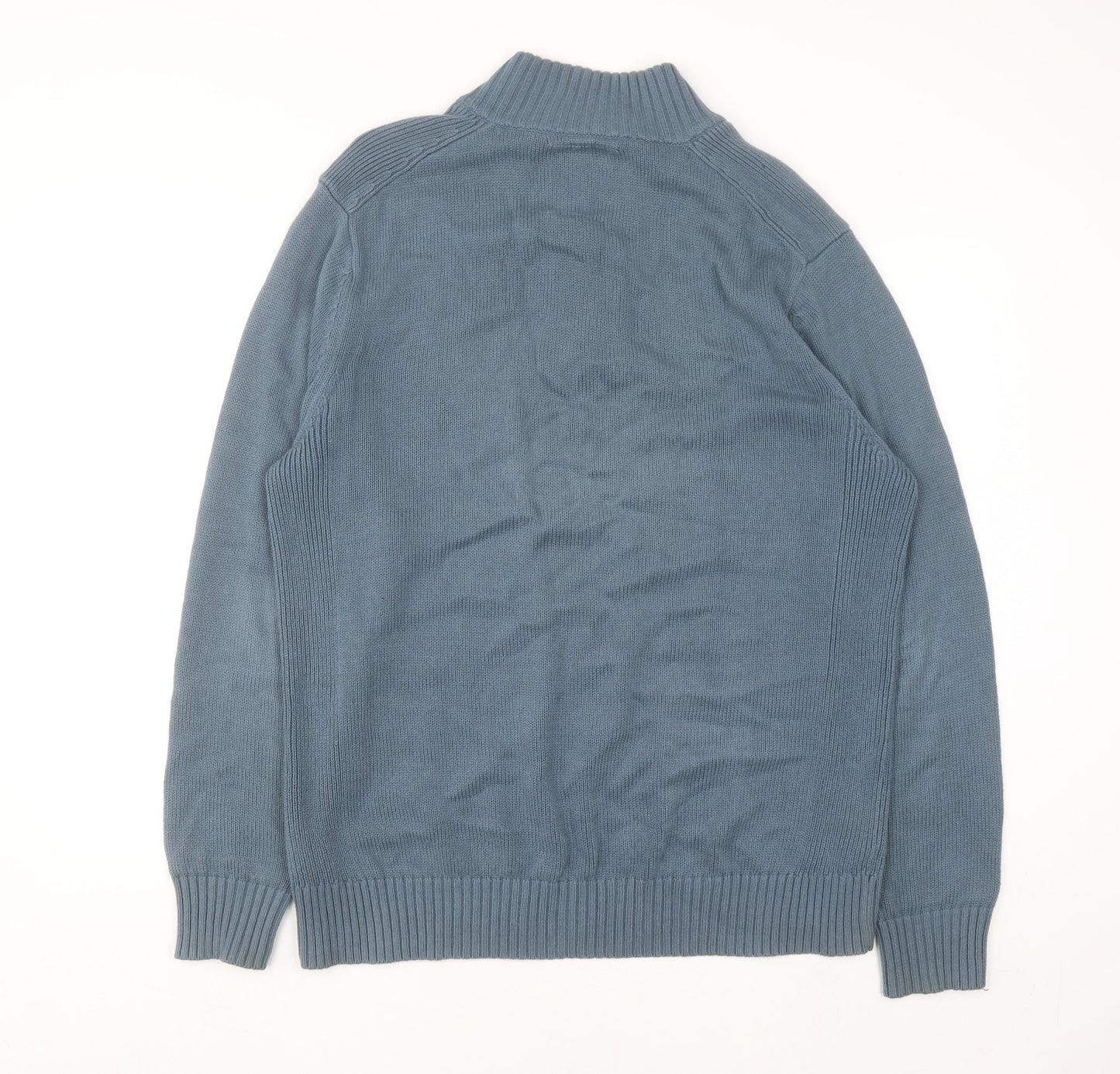 Next Men's Blue Cotton Henley Jumper Size L