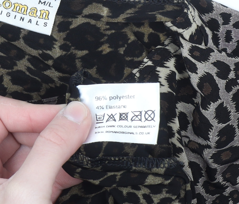 Roman Originals Women’s Leopard Print Short Sleeve T-Shirt M/L