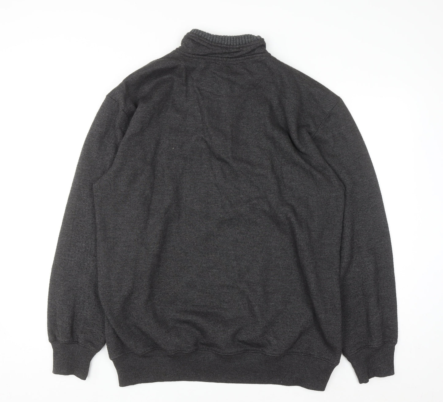 JDS Men's Grey XL 1/2 Zip High Neck Sweatshirt with Red Stripes