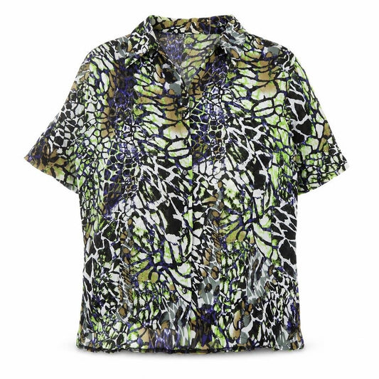 Classic by Michèle Boyard Women's Multicoloured Animal Print Chiffon Blouse Size 20