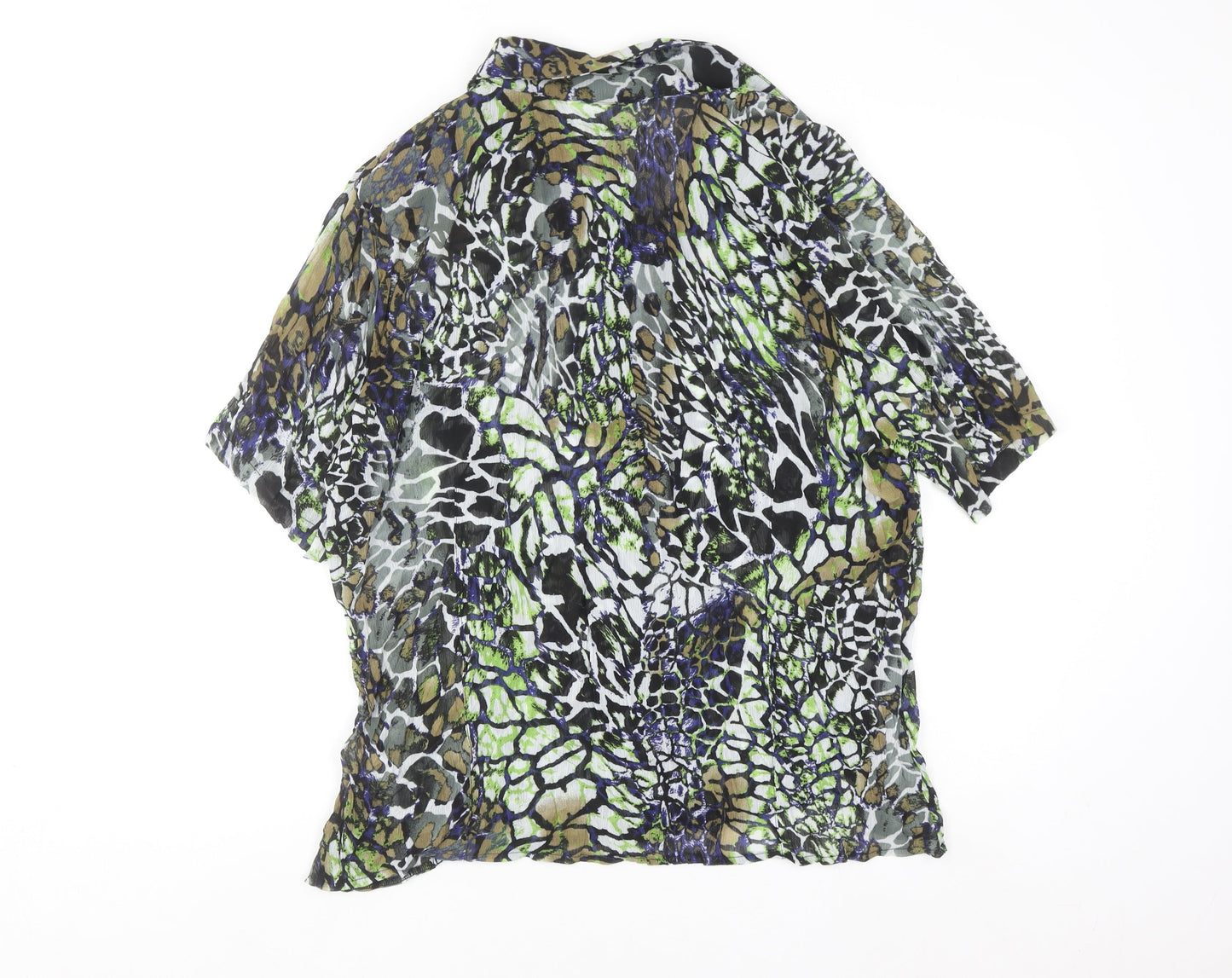 Classic by Michèle Boyard Women's Multicoloured Animal Print Chiffon Blouse Size 20