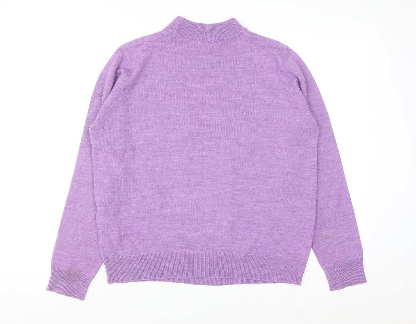 Honor Millburn Women's Purple Mock Neck Argyle Knit Jumper Size M 14-16