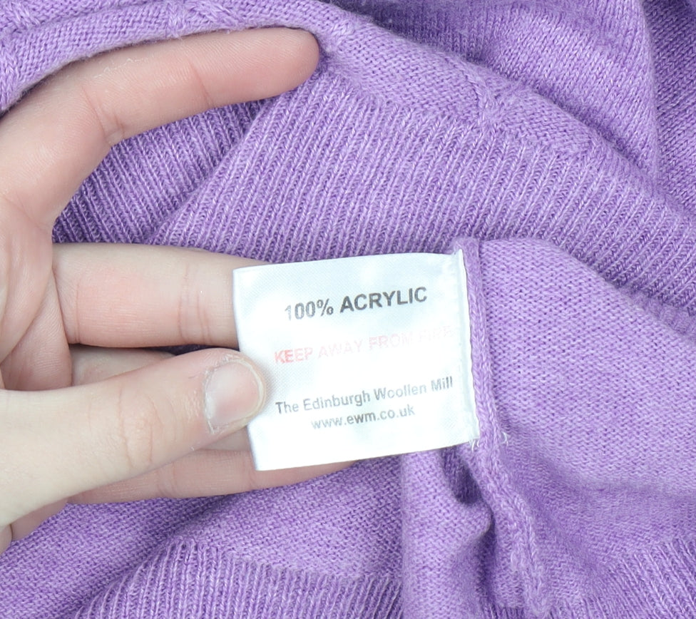 Honor Millburn Women's Purple Mock Neck Argyle Knit Jumper Size M 14-16