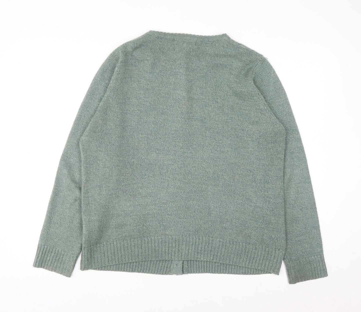 Honor Millburn Women's Green Cable-Knit Acrylic Cardigan Size 14-16