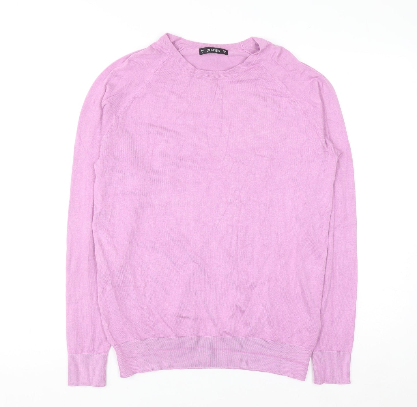 Dunnes Women's Pink Crew Neck Pullover Jumper Size 16