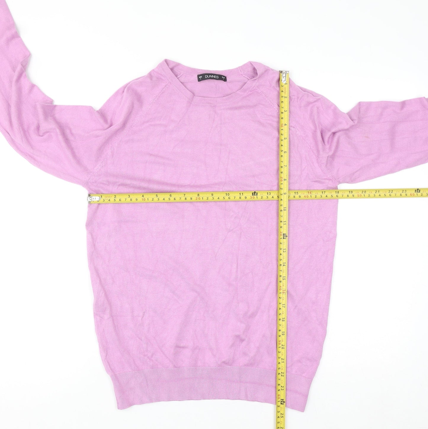 Dunnes Women's Pink Crew Neck Pullover Jumper Size 16
