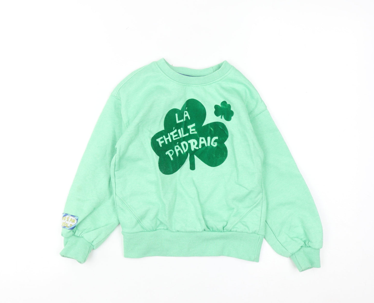 Leigh Tucker Willow Boys Green 5-6 Years Pullover St Patrick’s Day Sweatshirt