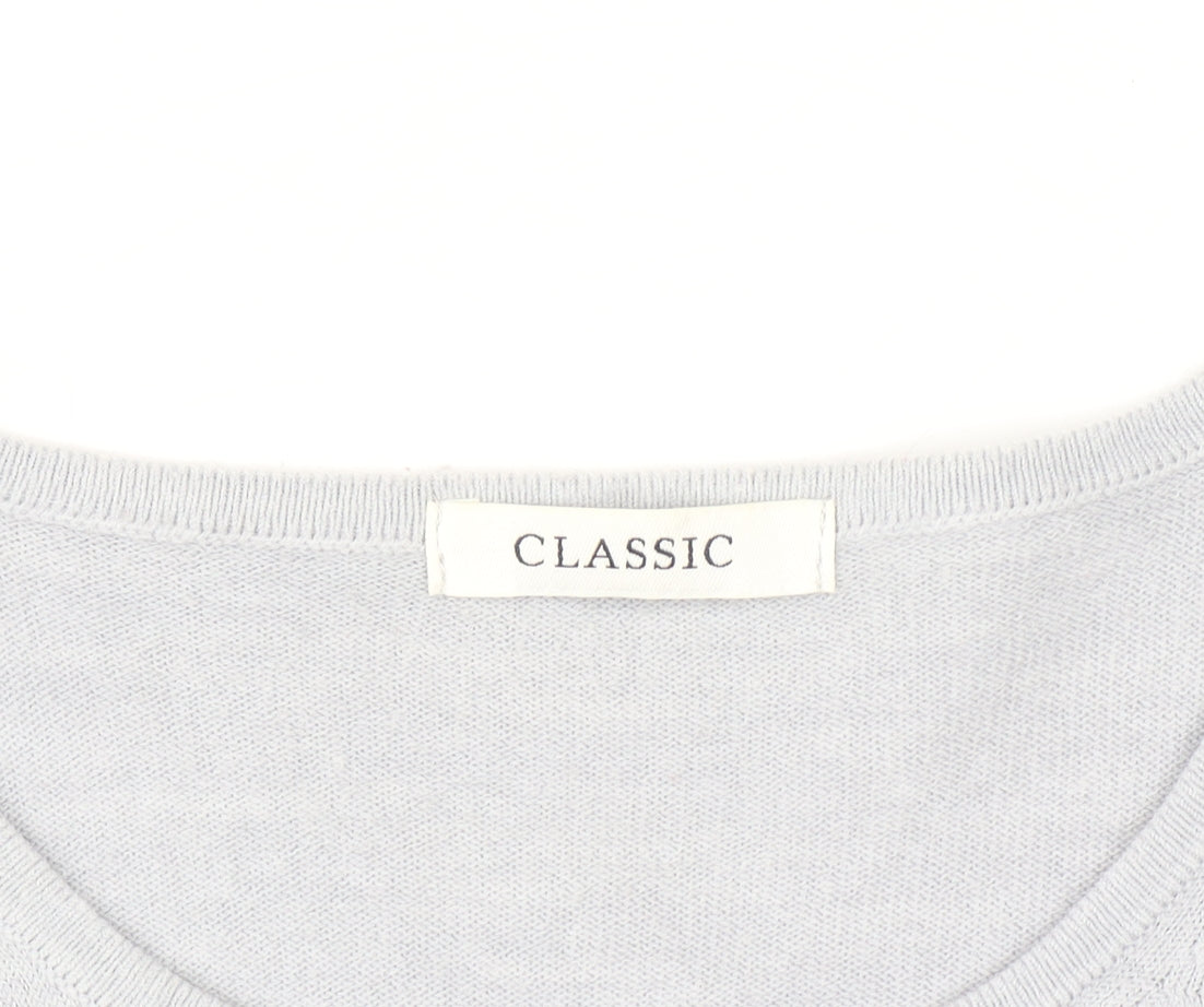 Marks and Spencer Women Silver Grey Size 16 Classic Button Cardigan