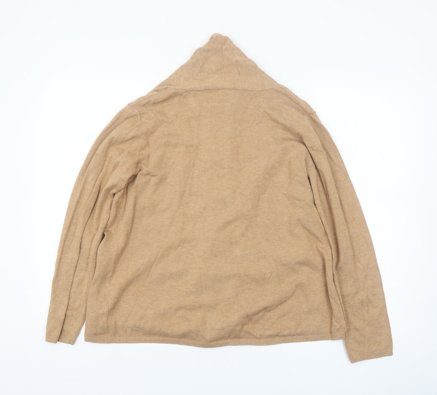 Dunnes Women’s Beige Knit Cardigan M Viscose Blend Long Sleeve