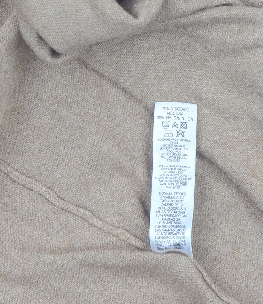 Dunnes Women’s Beige Knit Cardigan M Viscose Blend Long Sleeve