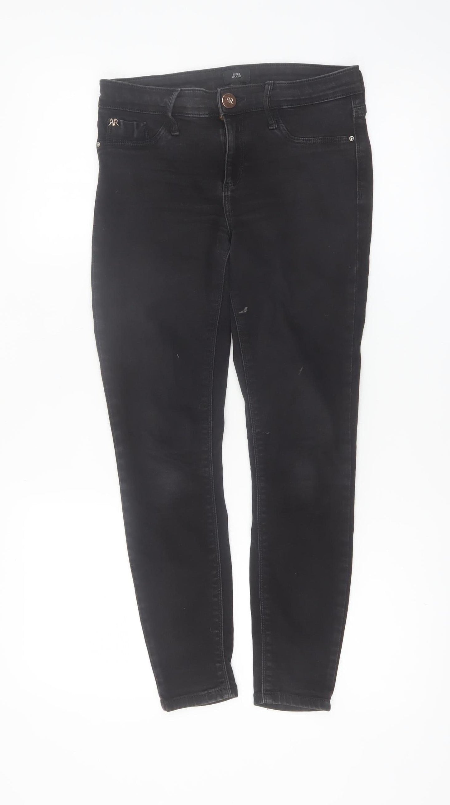 River Island Womens Black Skinny Jeans Size 10 Slim Fit Denim