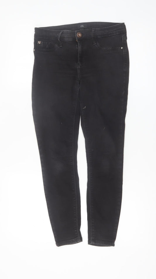 River Island Womens Black Skinny Jeans Size 10 Slim Fit Denim