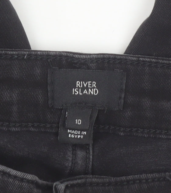 River Island Womens Black Skinny Jeans Size 10 Slim Fit Denim