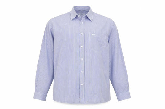 Hunter Men's Blue Striped Cotton Long Sleeve Button-Up Shirt Size 16.5 Regular