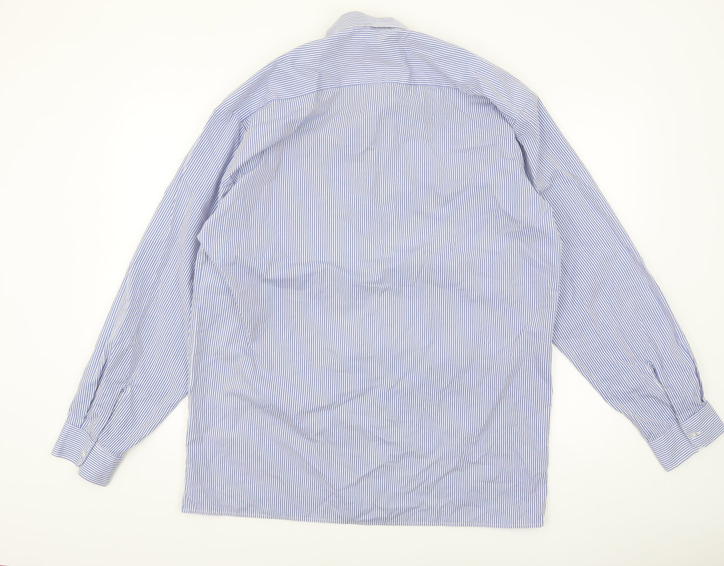 Hunter Men's Blue Striped Cotton Long Sleeve Button-Up Shirt Size 16.5 Regular
