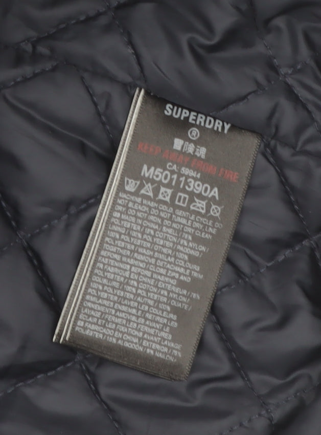 Superdry Men's Blue 2XL Hooded Lined Parka Jacket