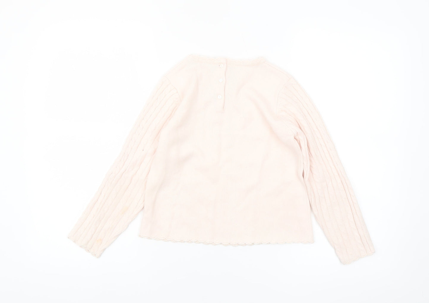 Laru Girls Pink Acrylic Bow Jumper 8 Years Long Sleeve Knitwear