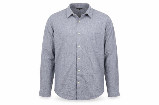 Cult Studios Men's Blue Cotton Blend Long Sleeve Button-Up Shirt XL