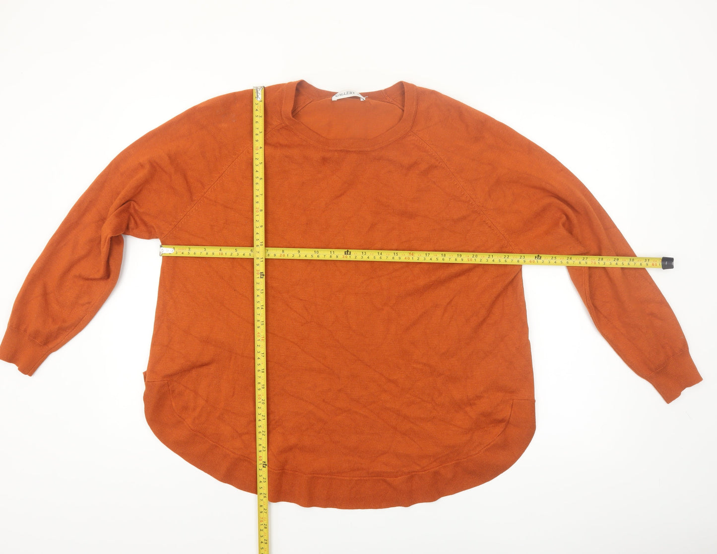 Gallery Womens Brown XL Crew Neck Long Sleeve Knit Jumper