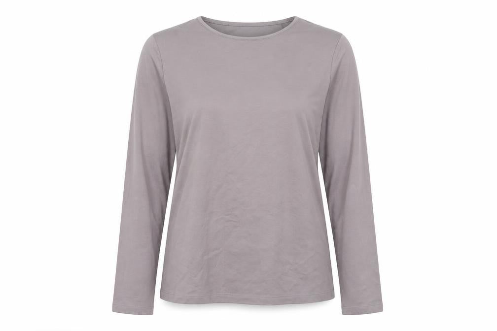 ESMARA Women’s Grey Long Sleeve Basic Jersey Top Size S