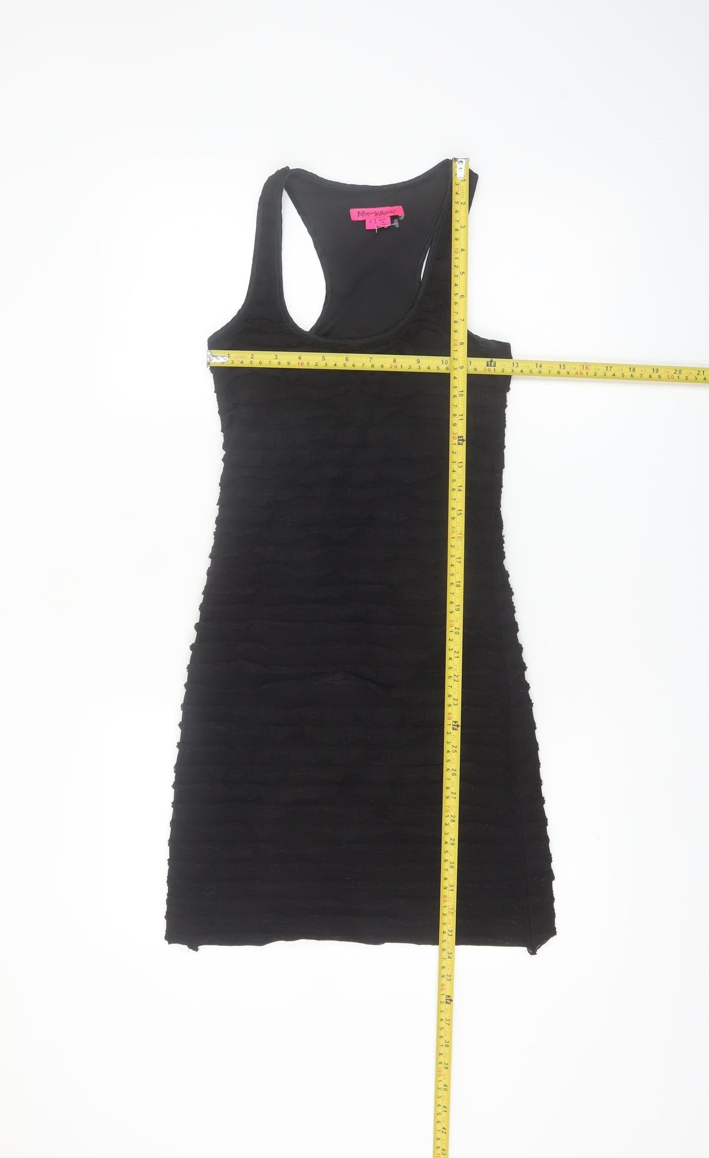 Betsey Johnson Women's Black XS Bodycon Tank Dress Sleeveless