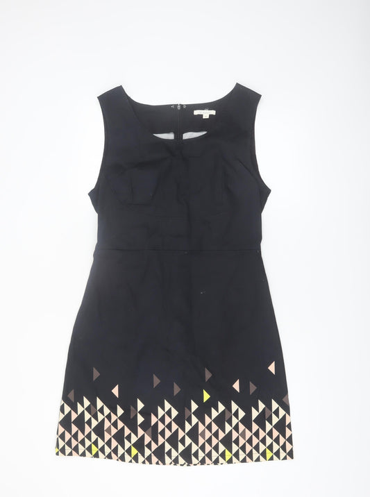 St-martins Women Black Geometric Shift Dress Size 12