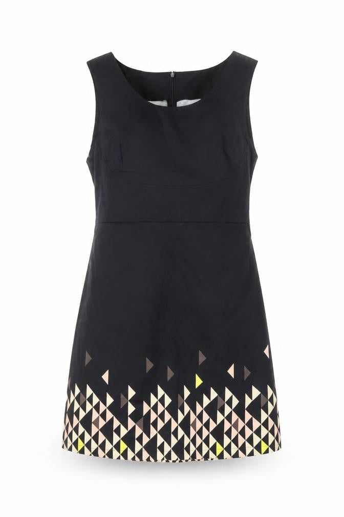 St-martins Women Black Geometric Shift Dress Size 12