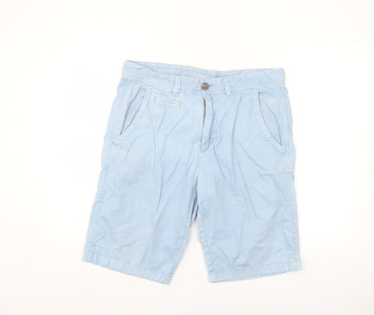 St. Bernard Men’s Blue Chino Shorts 32in Regular Fit Lightweight