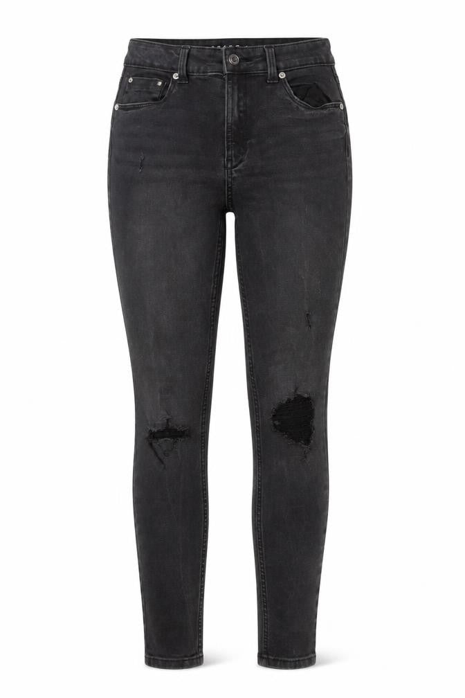 Denim Co. Womens Black Skinny Distressed Stretch Jeans Size 10