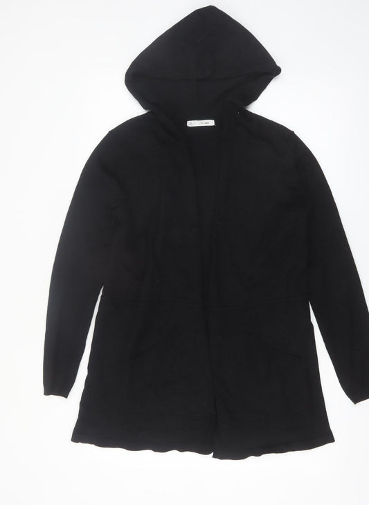 Sfera Women Black Hooded Longline Cardigan Size 14