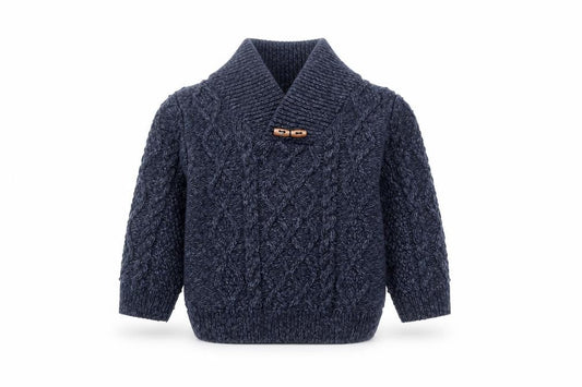 River Island Mini Blue Knit Shawl Collar Cardigan 18-24 Months