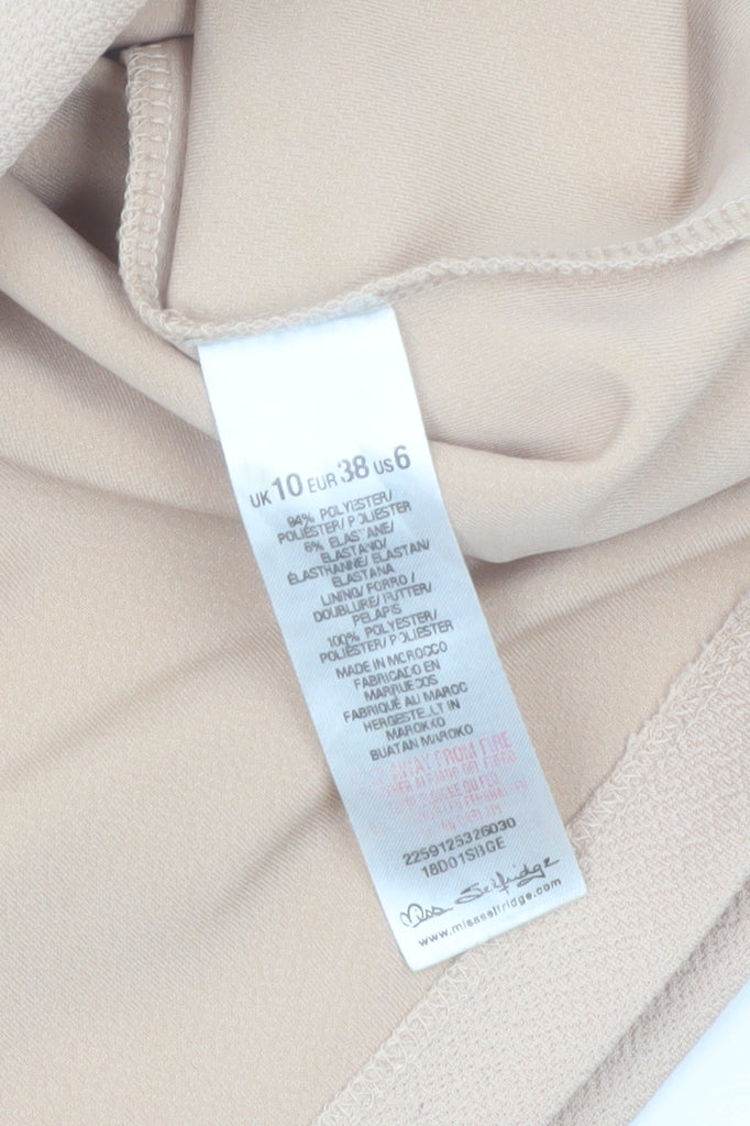 Miss Selfridge Women's Beige Size 10 Sleeveless Wrap Dress