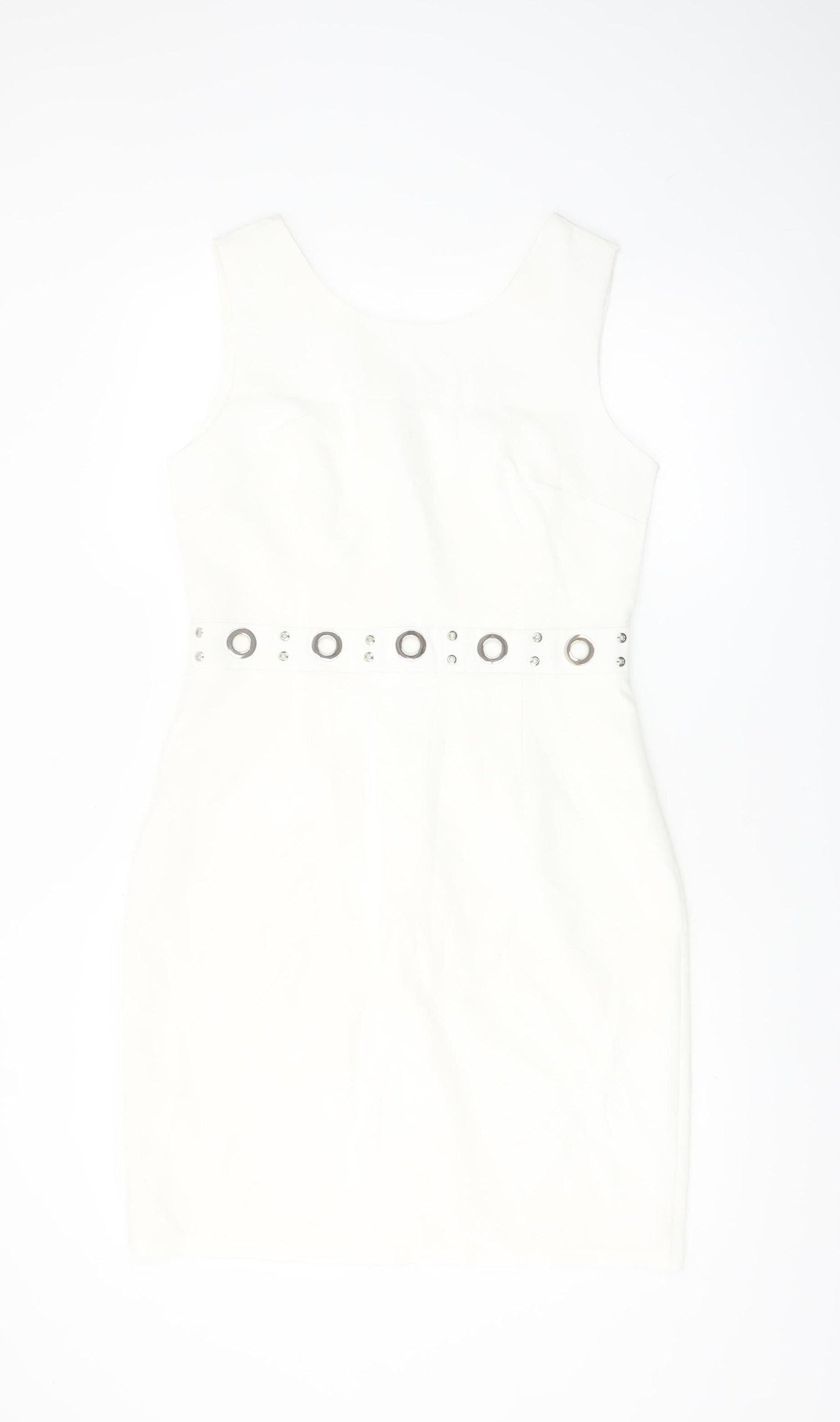 J&J by Afinty Paris Women's White Bodycon Sleeveless Dress M