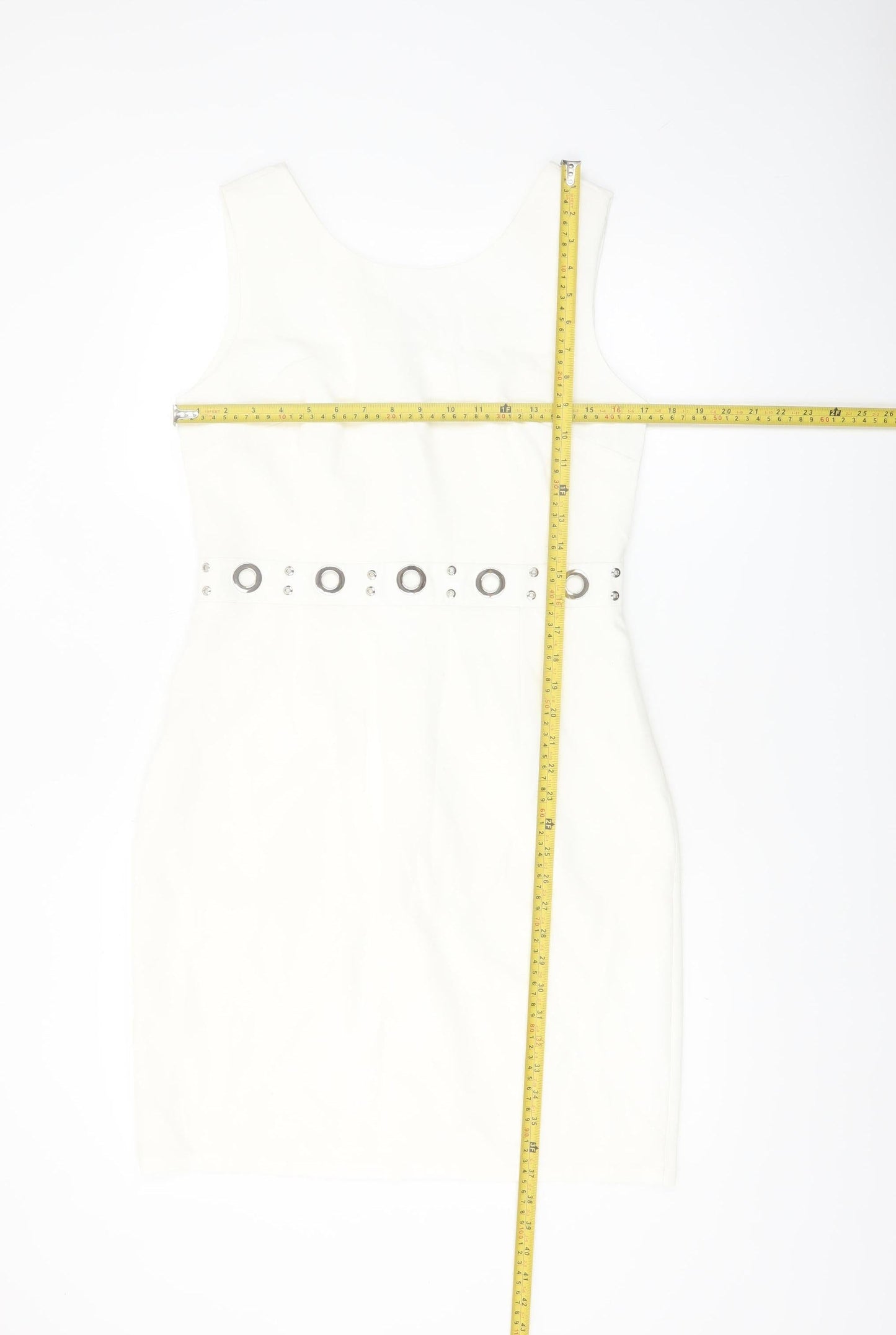 J&J by Afinty Paris Women's White Bodycon Sleeveless Dress M