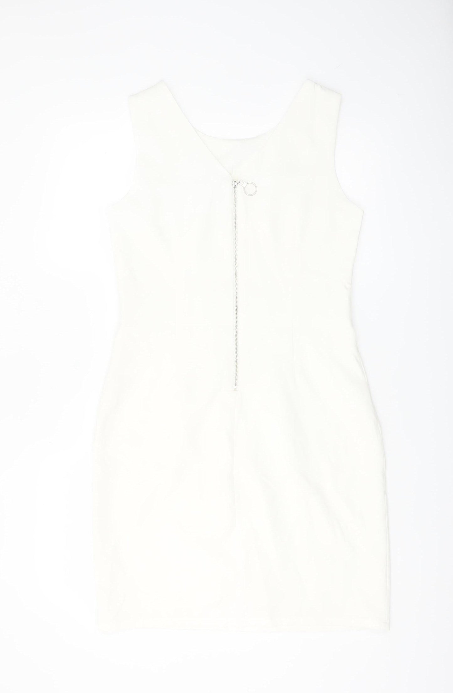J&J by Afinty Paris Women's White Bodycon Sleeveless Dress M