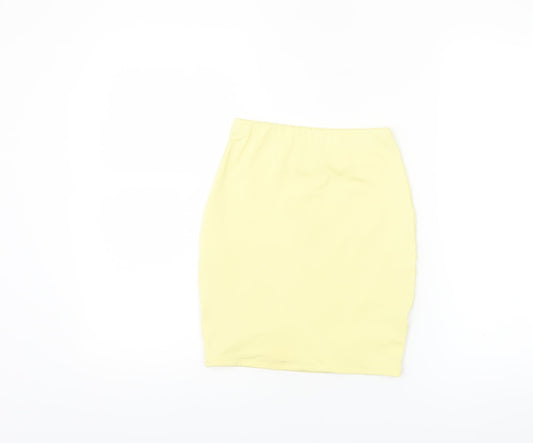Oh Polly Women's Yellow High Waisted Pencil Skirt Size 6