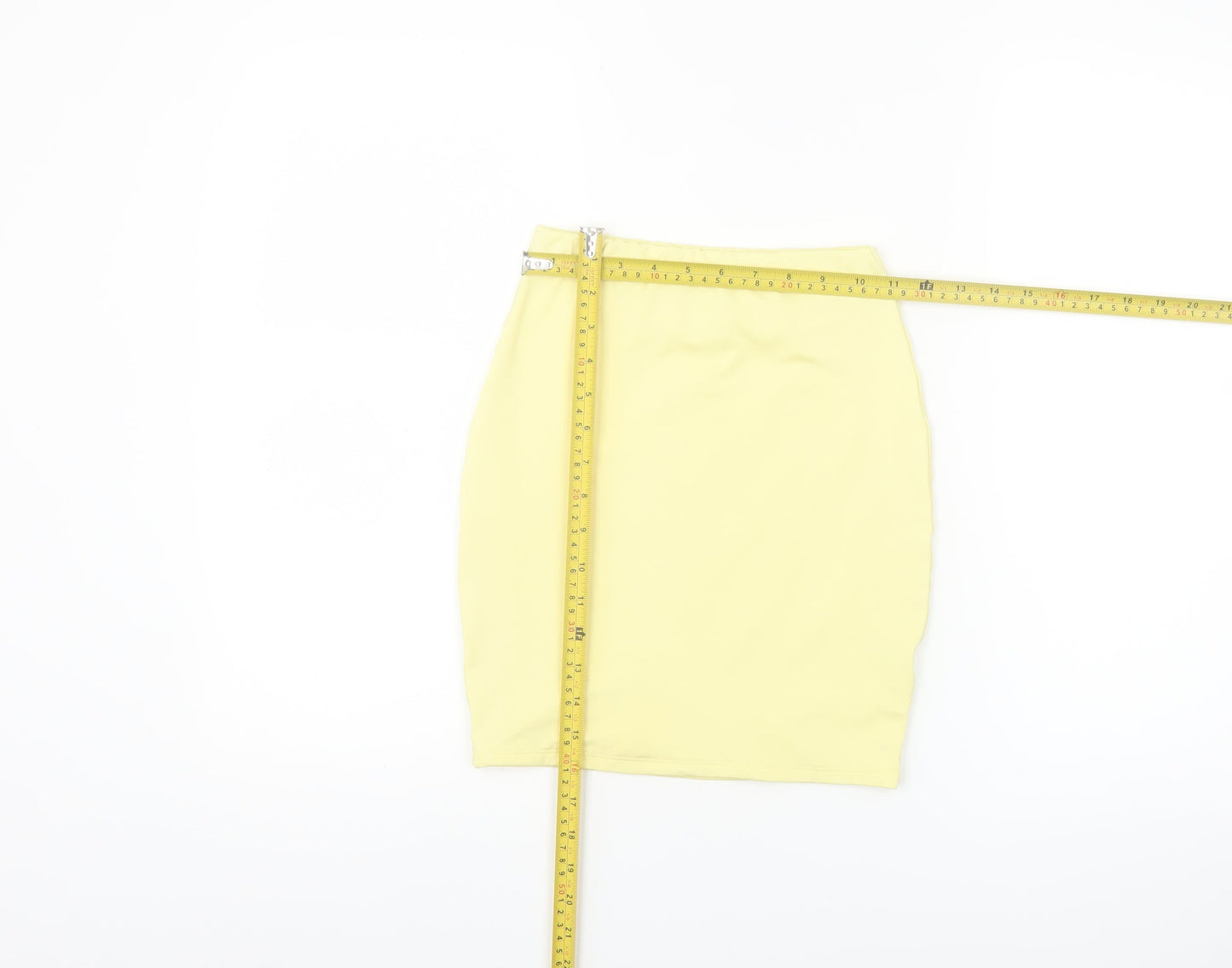 Oh Polly Women's Yellow High Waisted Pencil Skirt Size 6
