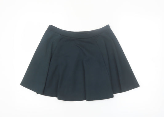 River Island Women's Black Skater Mini Skirt Size 12 Stretch Jersey