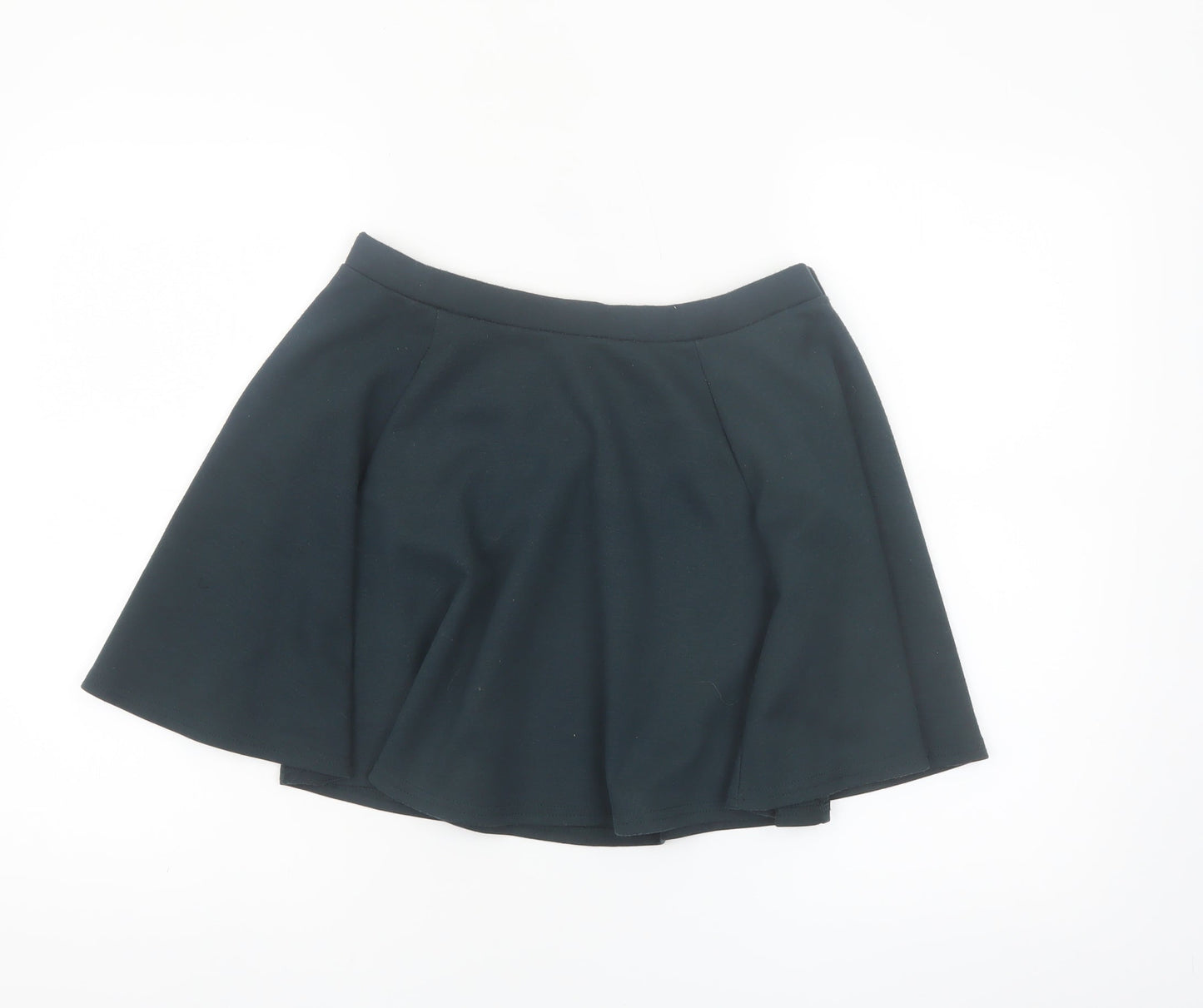 River Island Women's Black Skater Mini Skirt Size 12 Stretch Jersey