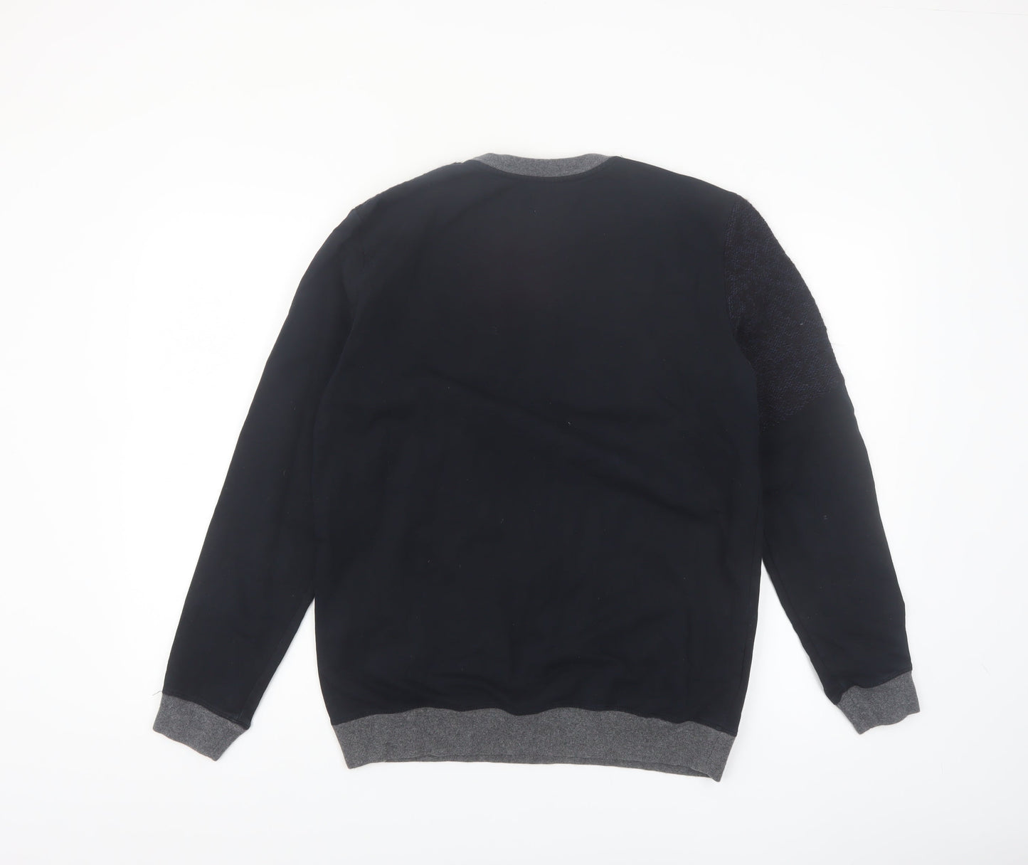 Zara Man Black & Grey Knit Pullover Sweatshirt Men's L