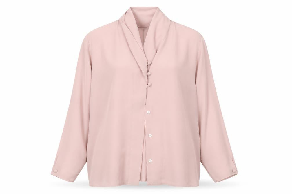 Sasha Women Pink Chiffon Long Sleeve Blouse Size 10
